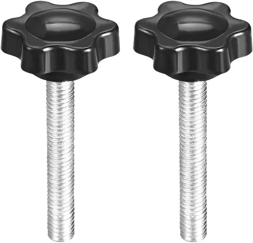 Vista 15 de uxcell Perillas de tornillo de sujeción con abrazadera Pomo de estrella M6 x 0.630 in rosca macho 2 piezas