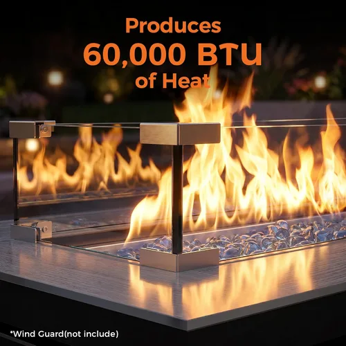 Vista 2 de BALI OUTDOORS - Mesa rectangular de gas propano para hoguera (42 pulgadas, 60.000 BTU)