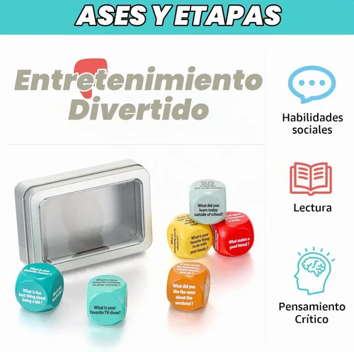 Vista 3 de Simgoing Cubo de conversación de 6 piezas para romper el hielo, mesa