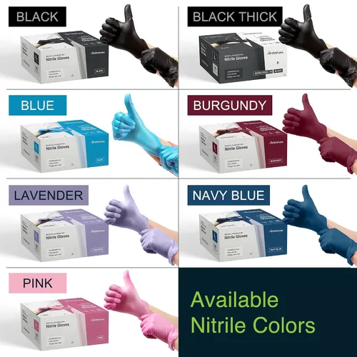 Vista 7 de Guantes desechables de vinilo negro, sin látex, tamaño pequeño, 50 unidades - Guantes quirúrgicos de grado médico y dental - Guantes de nitrilo sin