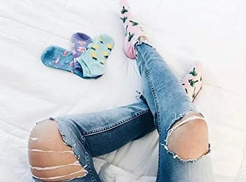 Vista 3 de K. Bell Socks Calcetines divertidos de corte bajo para mujer, 6 pares, regalos novedosos y bonitos