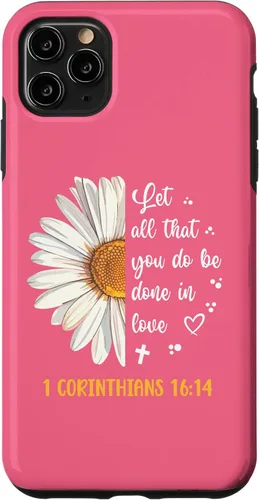 Vista 13 de Linda Daisy 1 Corinthians 16:14 Love Bible Verse for Women Case for iPhone 17