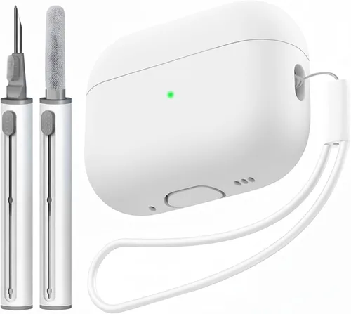 Vista 10 de Compatible con Airpods Pro 2 Case, Funda Protectora de Piel de Silicona Suave con Kit de Limpieza y Cordón Compatible para AirPod Pro de 2ª