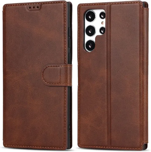 Vista 13 de QLTYPRI Para Samsung Galaxy S21 5G Caso PU Funda De Cuero Flip Con Ranuras Para Tarjetas Soporte De Visión Cierre Magnético Flip Folio Cubierta Negro