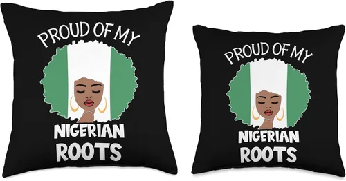 Vista 3 de Proud Nigerian roots black history month Throw Pillow