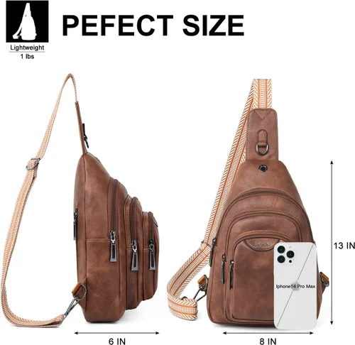 Vista 3 de Riñonera cruzada antirrobo de 10L para mujeres y hombres, riñonera cruzada antirrobo, bolsa para cinturón, monedero, regalos para mujeres, piel