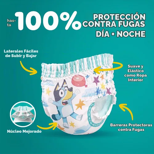 Vista 2 de Easy Ups - Pantalones de entrenamiento para niñas y niños, talla 4 (2T-3T), 25 unidades, ropa interior absorbente Bluey para entrenamiento, hasta un