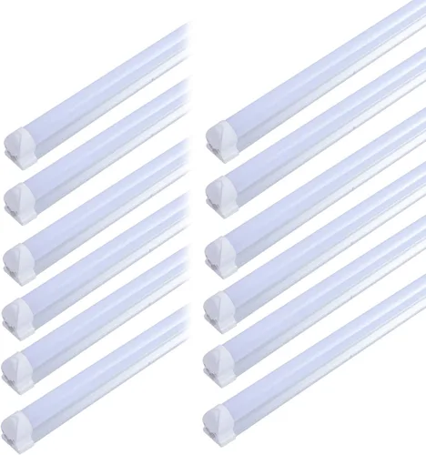 Vista 8 de Paquete de 6 lámparas LED T8 de 4 pies para tienda, 24 W, 4 pies, tubo integrado, cubierta lechosa de 6000 K, luz diurna de una sola tira