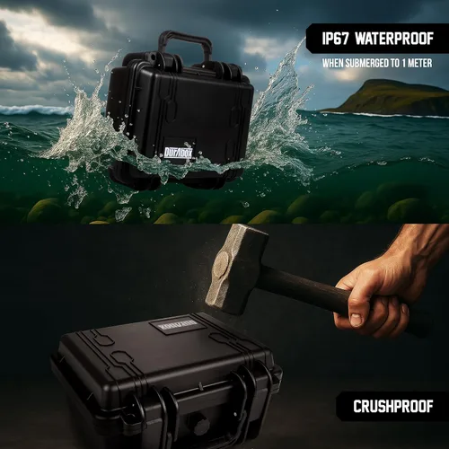 Vista 4 de Durabox Estuche Resistente a Todas Las Condiciones Climáticas 10 x 9 x 5” - Estuche de Viaje con Carcasa Rígida Aprobada por la TSA con Espuma