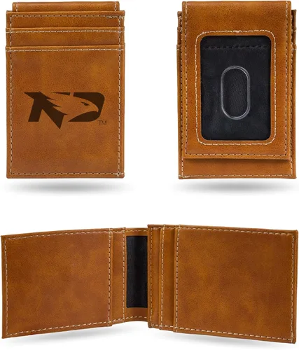 Vista 134 de Cartera de bolsillo frontal grabada con láser NCAA - Compacta/Cómoda/Delgada