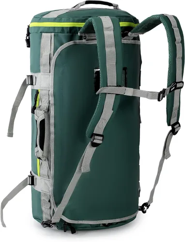 Vista 12 de MIER Mochila grande tipo duffel para deporte y gimnasio con compartimento para zapatos, resistente y resistente al agua, Gris, 90 l, Classic