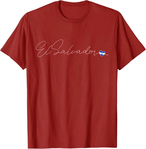 Vista 61 de Camiseta Simple Love El Salvadoreño con diseño de corazón en El Salvador