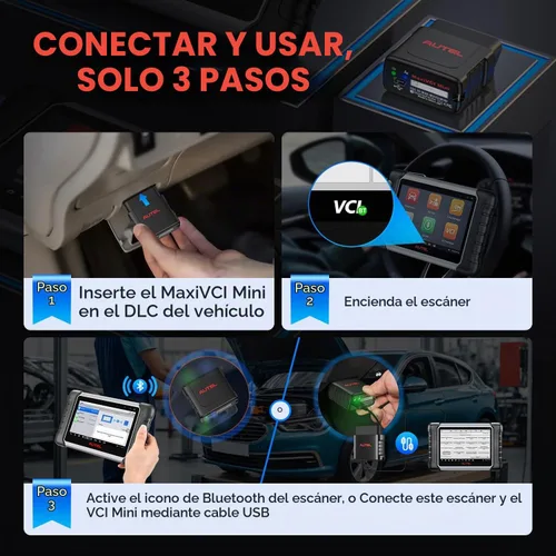 Vista 3 de Autel Interfaz de diagnóstico de MaxiSys MaxiVCI VCI Mini Bluetooth OBD2