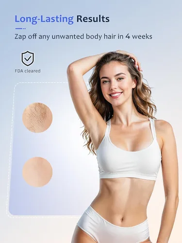 Vista 2 de Ubroo Depilación láser, dispositivo de depilación IPL con enfriamiento de hielo de 41.0 °F, depilación láser en casa para mujeres y hombres, uso