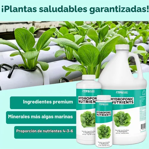 Vista 2 de Nutrientes Hidropónicos para Plantas Comestibles, Alimento Líquido Completo de Una Parte para Sistemas Hidropónicos, 8 oz (250mL) Fórmula de una
