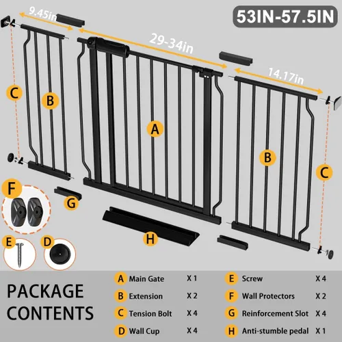 Vista 44 de Fairy Baby Puerta de seguridad para bebés Extensión de 12 cm para puerta de seguridad para bebés con cierre automático Puerta de seguridad