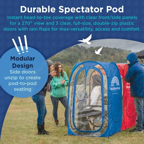 Vista 6 de WeatherPod® Pop-Up Sports Tent 1-2 Person – Instant Setup MyPod™ Original Shark Tank All-Weather Shelter for Outdoor Sports, Rain, Wind & Cold
