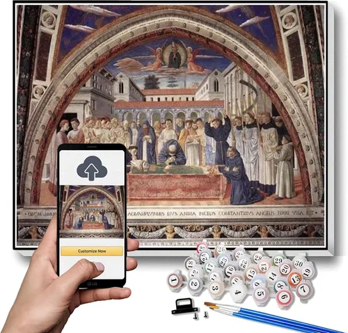 Vista 13 de Kits de pintura por números para adultos y niños Muerte del caballero de Celano pintura por Benozzo Gozzoli Arts Craft para decoración de pared