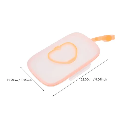 Vista 3 de Soporte para toallitas húmedas, estuche de viaje para toallitas para bebés, estuche dispensador de toallitas recargable portátil, soporte de Naranja