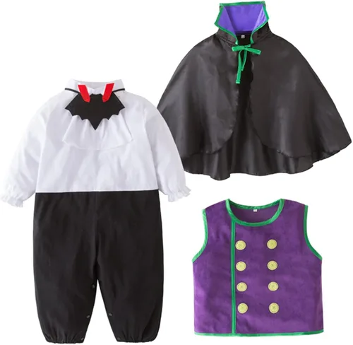 Vista 2 de Disfraz de vampiro de Halloween de 4 piezas para bebés y niños pequeños de Bilo