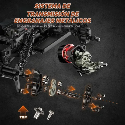 Vista 7 de UDIRC UCX1804PRO 1/18 Crawler RC sin escobillas, camión de roca de Negro