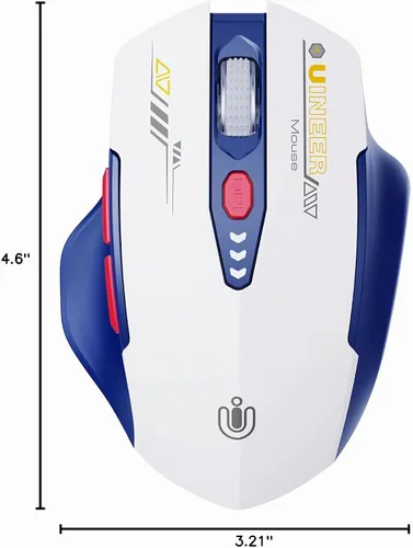 Vista 8 de Uineer Ratón Bluetooth, [Actualizado] Ratón Inalámbrico Multi-Dispositivo Recargable, Nivel de Batería Visible, Tri-Modo (BT 5.0/4.0+2.4G Hz), 4 DPI