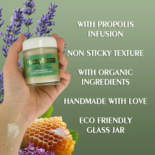 Vista 2 de Beesaluxe HoneyBotan - Bálsamo para la piel sin petróleo 100% natural con ingredientes orgánicos, alternativa de gelatina de petróleo para labios