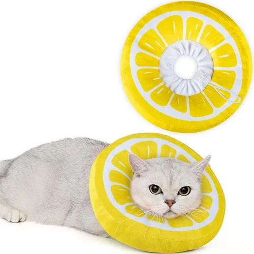 Vista 8 de ANWA Collar de cono ajustable para gato, suave, lindo collar de dona para gato después de la cirugía, conos de recuperación de gatitos para dejar