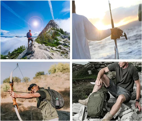 Vista 4 de Pantalones cortos tácticos urbanos impermeables para hombre, de secado rápido, transpirables, para senderismo, pesca (sin cinturón)