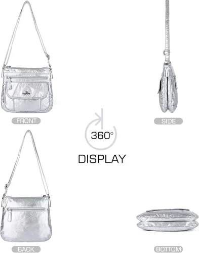 Vista 3 de Angel Kiss Bolsos cruzados para mujer, de piel sintética, con correa ajustable
