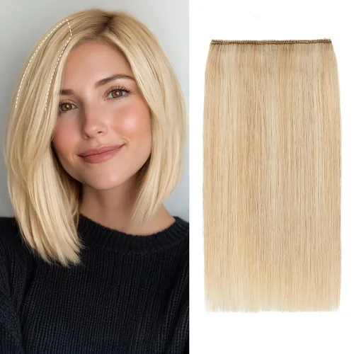 Vista 14 de S-noilite Extensiones de cabello corto con broches, 100% cabello humano real, 2 clips, extensiones con clip para mujeres con cabello delgado, añade