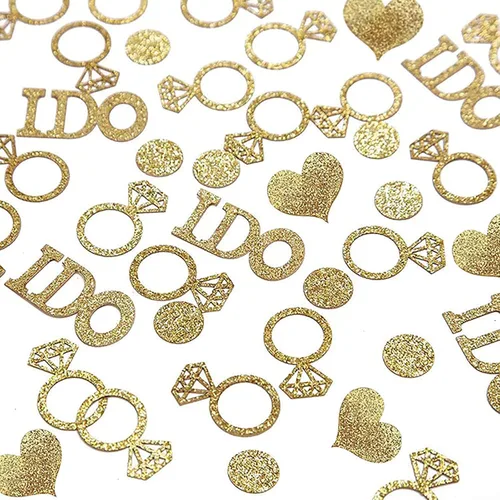 Vista 10 de Gold Wedding Confetti, 100 Pcs I DO Engagement (Pack of 2)