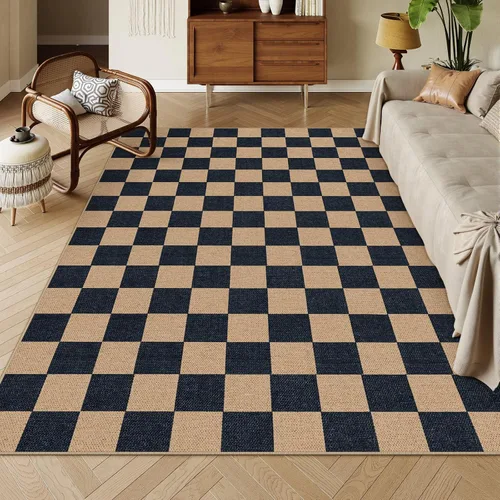 Vista 25 de Lahome Alfombra de yute a cuadros fácil 2'x3', alfombra pequeña para entrada, antideslizante, alfombra para la puerta delantera de la cocina