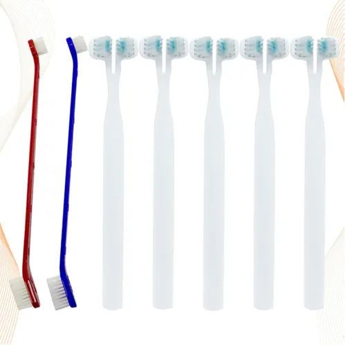 Vista 8 de 6pcs PET cepillo de dientes doble cabeza herramienta de limpieza