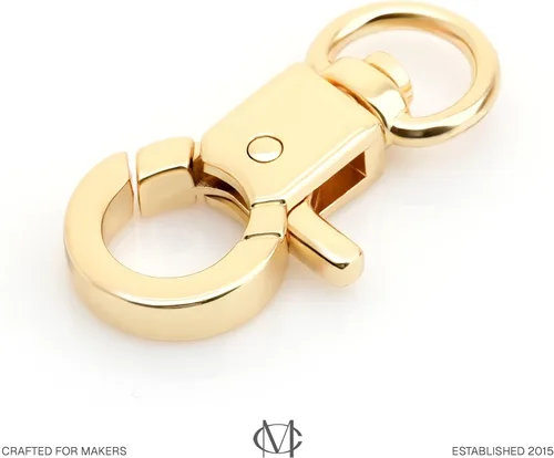Vista 2 de CRAFTMEMORE Gatillo langosta Garra Broche Clip giratorio Gancho Snap Forma Círculo 4pcs VT366 (Oro)
