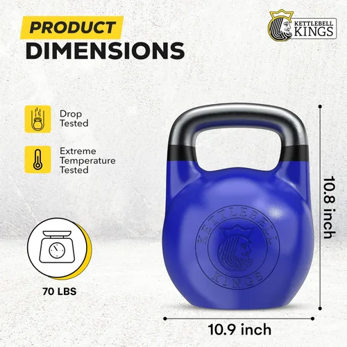 Vista 2 de Kettlebell Kings Pesas rusas de competición (mango de 1.378 in) 17.6-105.8 lbs Pesas de mano Equipo de gimnasio de entrenamiento