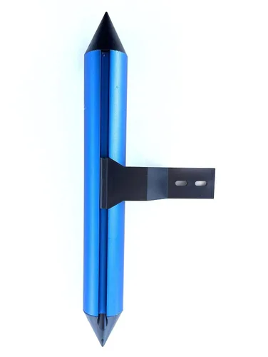 Vista 4 de Termómetro de ventana exterior Montaje derecho o izquierdo - Aluminio anodizado azul eléctrico