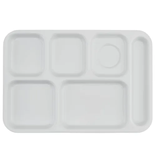 Vista 26 de G.E.T. Bandeja escolar para cafetería con 6 compartimentos, para zurdos, 10 x 14 pulgadas, verde bosque (paquete de 4)