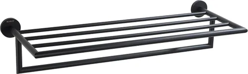 Vista 5 de Toalleros para baño, toallero negro mate, soporte para toallas de baño montado en la pared, barra de toalla de estilo hotel moderno de 26 pulgadas