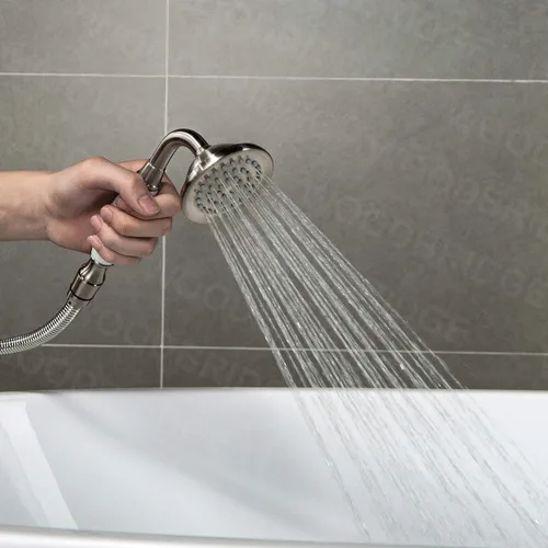 Vista 5 de WOODBRIDGE F0001-BNVT - Grifo de llenado de bañera independiente de una sola manija contemporánea con ducha de mano en acabado de níquel cepillado