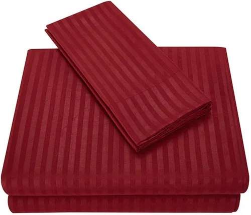 Vista 10 de ARlinen Juego de sábanas tamaño individual (39 x 75 pulgadas), 4 piezas, color burdeos, 100% algodón egipcio, bolsillo profundo de 15 pulgadas