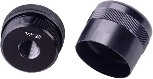 Vista 8 de Tapones de Extremo de Aluminio Roscados de 1/2"-28 (Negro) Roscado de 1/2"-28 para Unión Segura