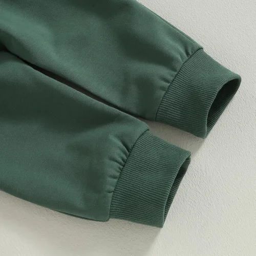 Vista 5 de Hnyenmcko Conjunto de 2 piezas de sudadera de manga larga con letras de calabaza para bebé niño, conjunto de 2 piezas, ropa de otoño Gris-A