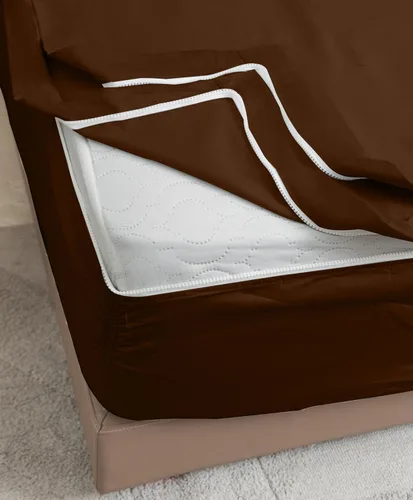 Vista 12 de Twin Zip Sheet 39x75-3 Piece Full Size Zipper Fitted Sheet - 1 Base & 2 Top Sheet - 1200TC 100% Cotton Breathable & Cooling - Fits 15" Deep Pockets