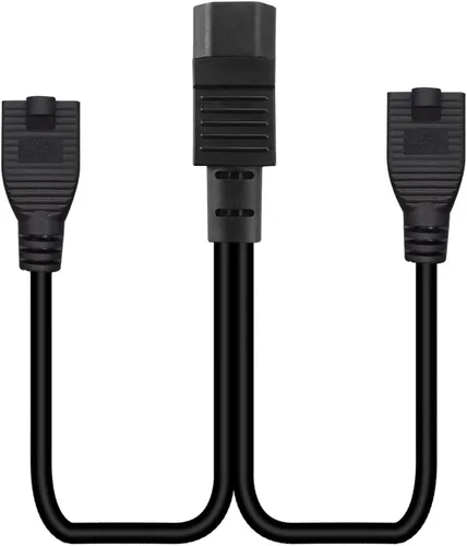 Vista 3 de Cable divisor de potencia IEC 320 C14 a doble 5-15R de 1 pie/0,32 M