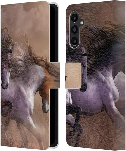 Vista 23 de Head Case Designs Officially Licensed Laurie Prindle A Morgan Christmas Western Stallion Leather Wallet Case Compatible with Samsung Galaxy A07 4G