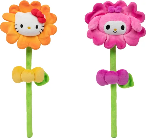 Vista 6 de Hello Kitty® and Friends 14-inch Plush Flower 2 Pack - Hello Kitty® & Cinnamoroll™ with Bendable Stems - Giftable Packaging - Officially Licensed