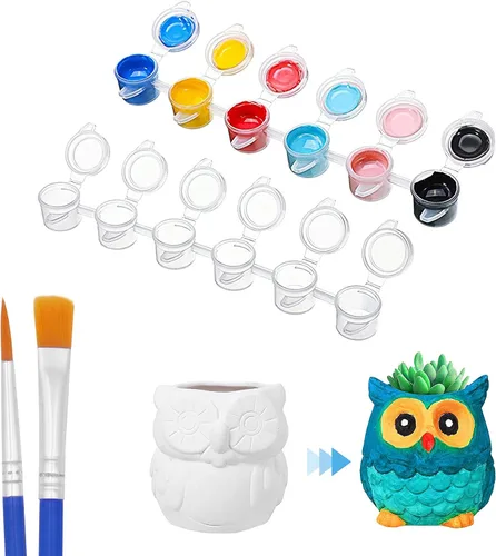 Vista 4 de 20 tiras de 120 macetas, tiras de pintura vacías con tapa, mini recipientes de almacenamiento transparentes y 40 pinceles de pintura, suministros