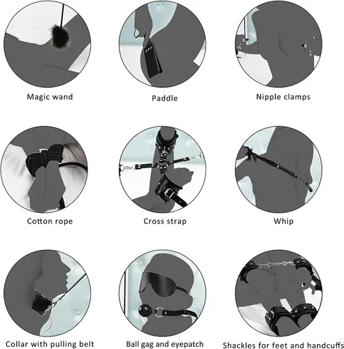 Vista 2 de BDSM - Juguetes de restricción de bondage sexuales, accesorios para adultos y parejas, lazos sexuales para mujeres, correas de cama, restricciones
