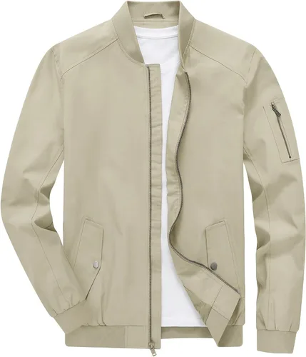 Vista 10 de TBMPOY Men's Bomber Jacket Lightweight Spring Windbreaker Light Casual Stylish Fashion Fall Zip up Coats With Pockets